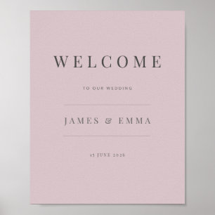 Minimalist Welcome Sign Dusky Rose