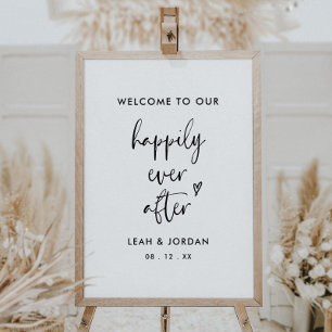 Minimalist Welcome To Our Happily Ever After Sign