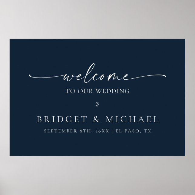 Minimalist Welcome To Our Wedding Poster (Front)