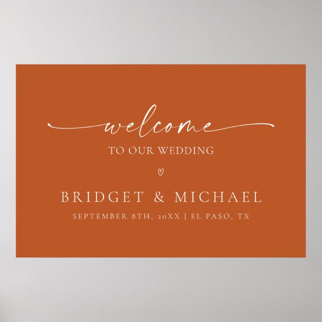 Minimalist Welcome To Our Wedding Poster (Front)