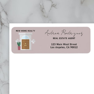 Minimalist Welcoming Front Door Real Estate Agent Return Address Label