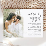 Minimalist We're Engaged Photo Engagement Party Invitation<br><div class="desc">Minimalist We're Engaged Photo Engagement Party Invitation
Add custom text to the back to provide any additional information needed for your guests.</div>