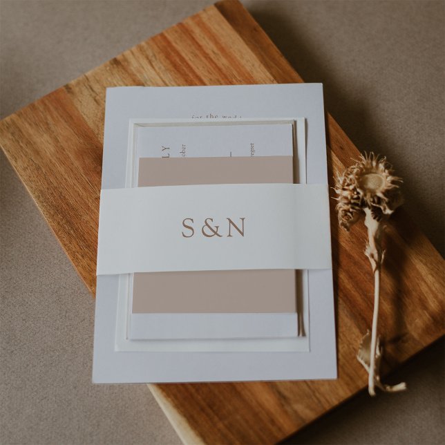 Minimalist Western Wedding | Monogram Invitation Belly Band (Creator Uploaded)