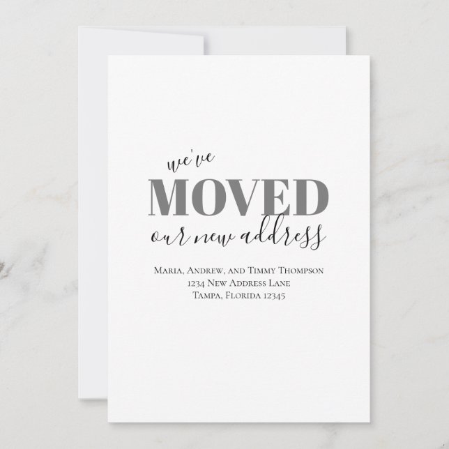 Minimalist We've Moved Simple Moving Announcement (Front)