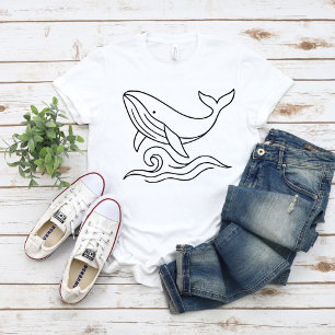 Minimalist Whale Line Art – Ocean Animal T-Shirt
