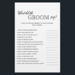 Minimalist what did groom say bridal shower game flyer<br><div class="desc">Enjoy your bridal shower with these simple and cute games. Check out our collection for more bridal shower games in the same style. Please note that these games are not editable.</div>