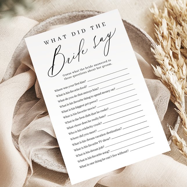 Minimalist what did the bride say game (Minimalist what did the bride say game)