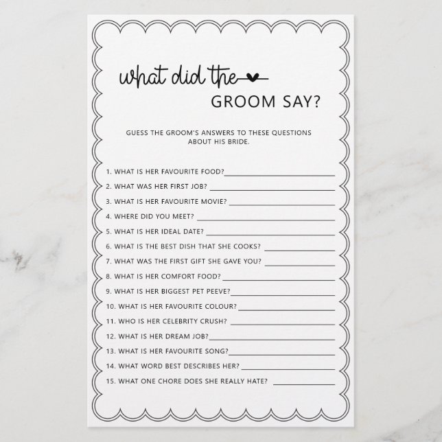 Minimalist what did the groom say bridal shower  f flyer (Front)