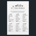 Minimalist what's in your purse bridal shower game flyer<br><div class="desc">Enjoy your bridal shower with these simple and cute games. Check out our collection for more bridal shower games in the same style. Please note that these games are not editable.</div>