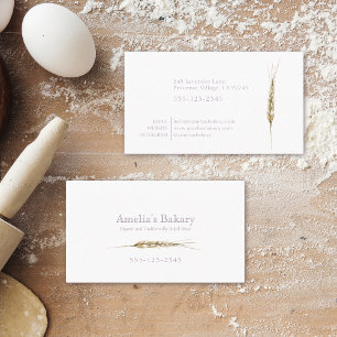 Minimalist Wheat grain lavender purple bakery Business Card