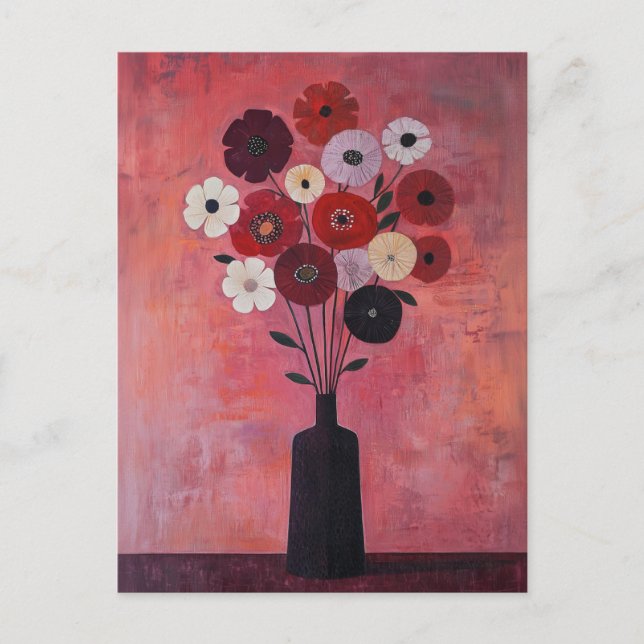 Minimalist Whimsy Flowers No.037 Postcard (Front)