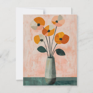 Minimalist Whimsy Flowers No.040 Postcard