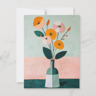 Minimalist Whimsy Flowers No.041 Postcard