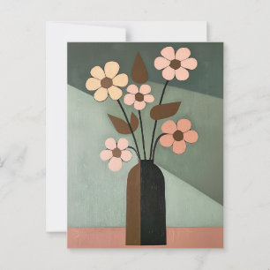 Minimalist Whimsy Flowers No.046 Postcard