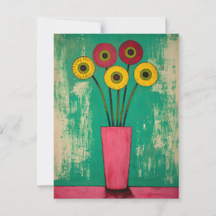 Minimalist Whimsy Flowers No.048 Postcard