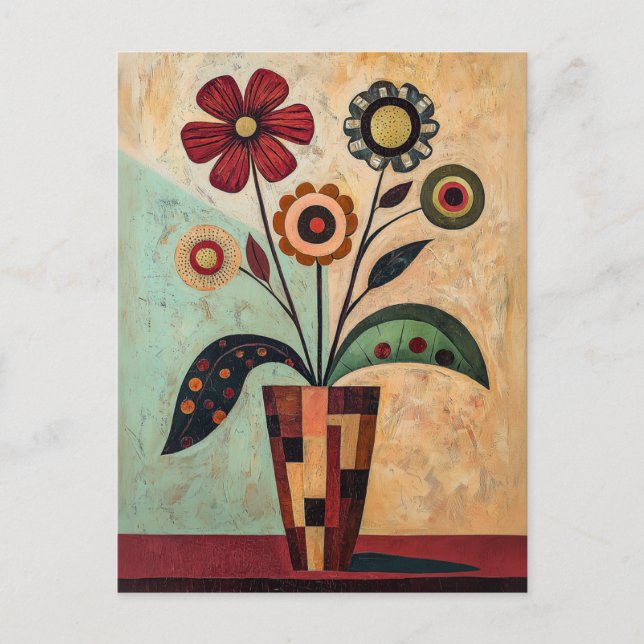 Minimalist Whimsy Flowers No.056 Postcard (Front)