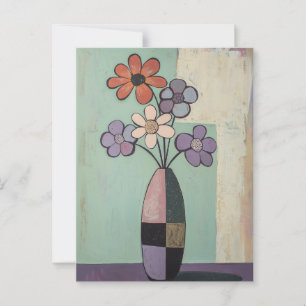 Minimalist Whimsy Flowers No.063 Postcard