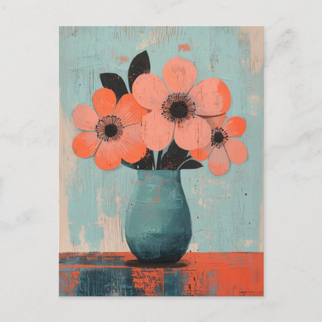 Minimalist Whimsy Flowers No.075 Postcard (Front)