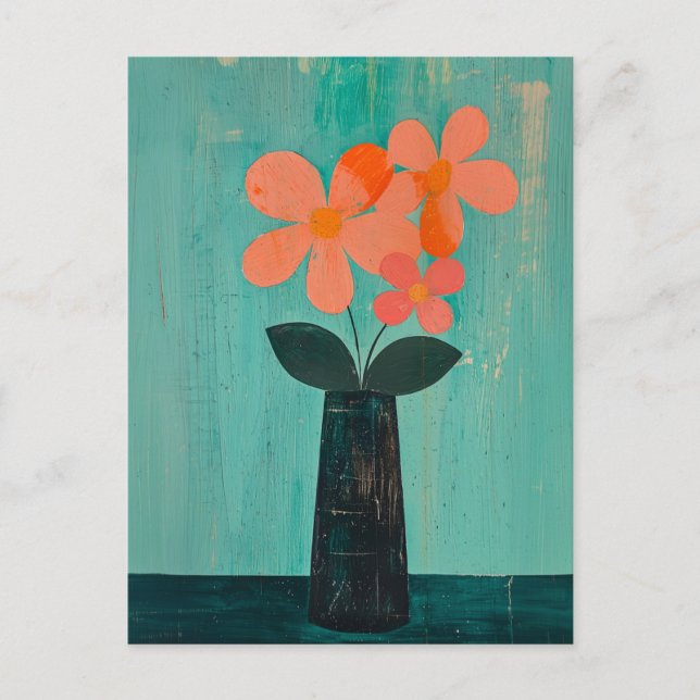 Minimalist Whimsy Flowers No.076 Postcard (Front)
