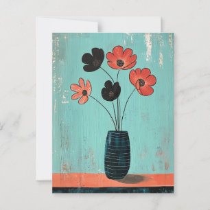 Minimalist Whimsy Flowers No.077 Postcard