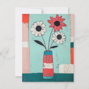 Minimalist Whimsy Flowers No.084 Postcard