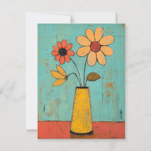 Minimalist Whimsy Flowers No.087 Postcard