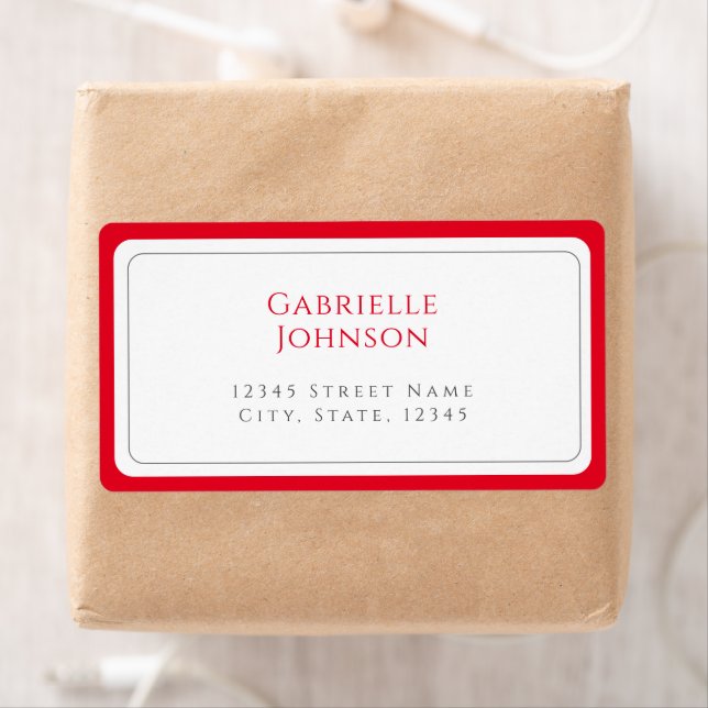 Minimalist White and Cherry Red Return Address  (Insitu)