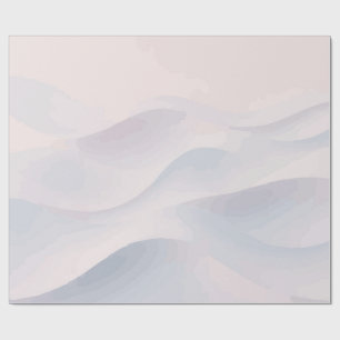 Minimalist White and Cream Wavy Abstract Pattern Wrapping Paper