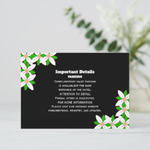 Minimalist White and Green Flower Enclosure Card