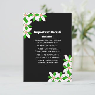 Minimalist White and Green Flower Enclosure Card