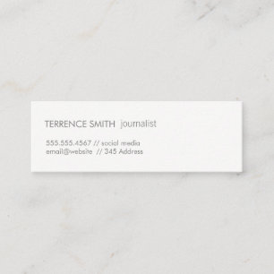 Minimalist White and Grey / Corporate Mini Business Card