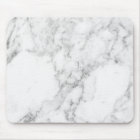 Minimalist White and Grey Marble Mouse Pad