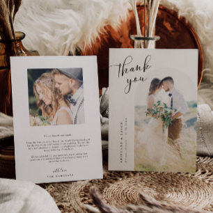 Minimalist White Arch Wedding Thank You Card