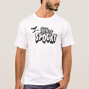 Minimalist White Background graffiti Halloween  T-Shirt