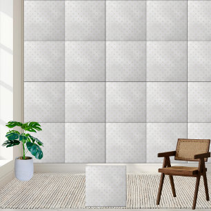 Minimalist White & Beige Polka Dot Ceramic Tile