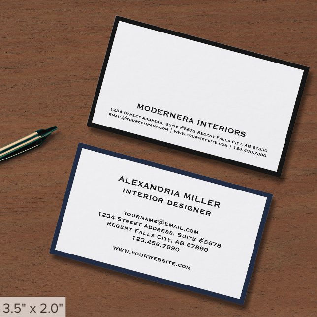 Minimalist White Black Frame Business Card (Creator Uploaded)