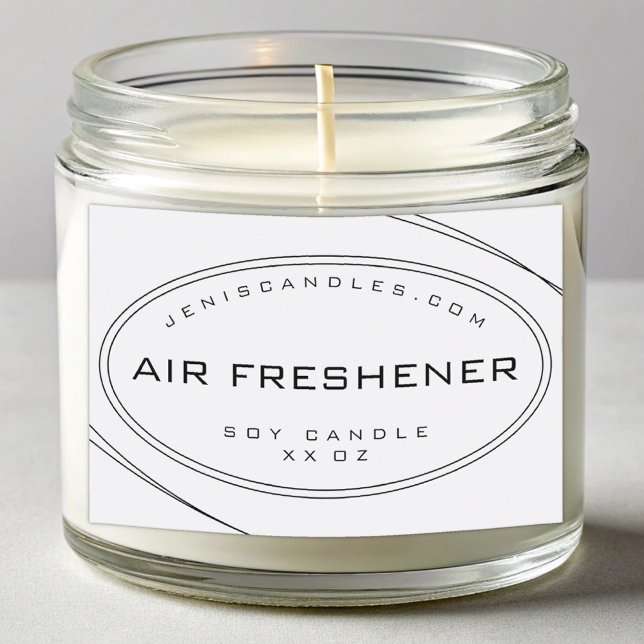 Minimalist White Black Lines Simple Style Candle & Food Label (Creator Uploaded)