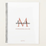 Minimalist White Black Rose Gold Monogram Name Planner<br><div class="desc">This simple,  elegant,  stylish black,  white and rose gold design features your personalised name and monogram in trendy,  stylish topography. This item can be and an excellent gift for you,  your family and friends.</div>