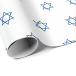 Minimalist white blue Magen David pattern Hanukkah Wrapping Paper<br><div class="desc">Minimalist modern Star of David,  Hebrew Magen David blue and white pattern simple elegant gift Wrapping Paper.
Blue Star of David pattern on white background.

This wrapping paper is great for Hanukkah,  Chanukah,  bar mitzvah,  bat mitzvah,  Shabbat and Jewish Holidays.</div>