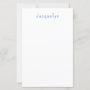 Minimalist White Blue Plain Elegant Modern Name