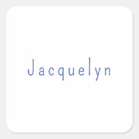Minimalist White Blue Plain Elegant Modern Name