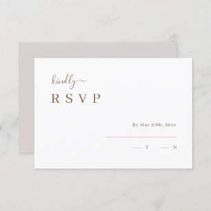 Minimalist White Blush Wedding RSVP Invitation 