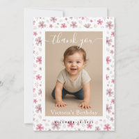 Minimalist White Border Birthday Party Photo