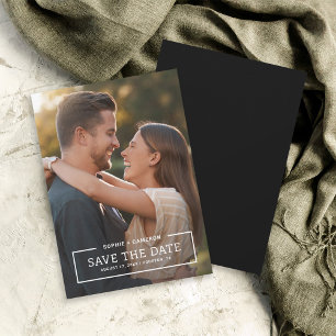 Minimalist White Border Photo Save the Date Card