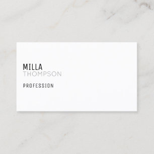 minimalist white business card for any profession