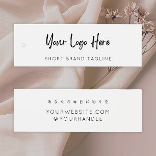 Minimalist White Business Logo Brand Hang Tag Mini