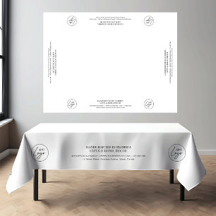 Minimalist White Business Logo Branded Craft Table Tablecloth