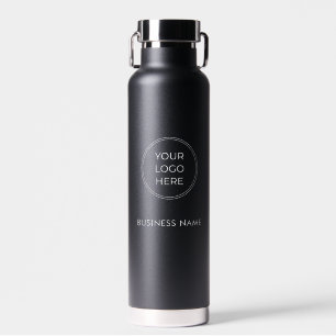 Minimalist White Business Logo Water Bottle