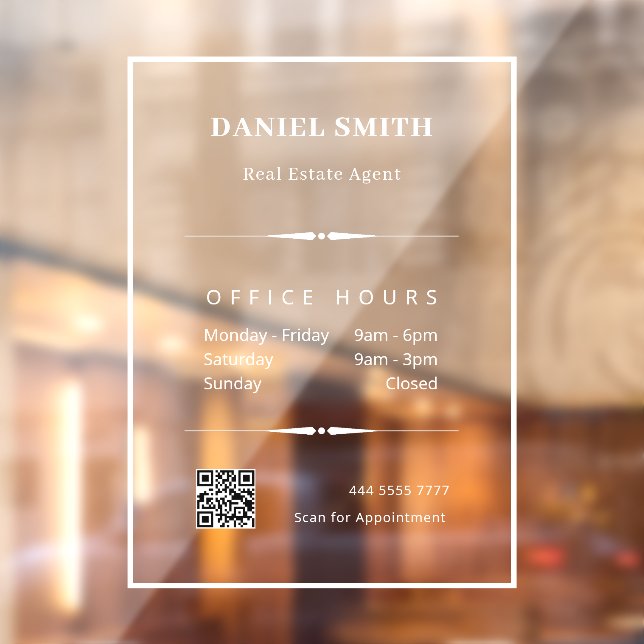 Minimalist White Business Office Hours QR Code  (Sheet 2)