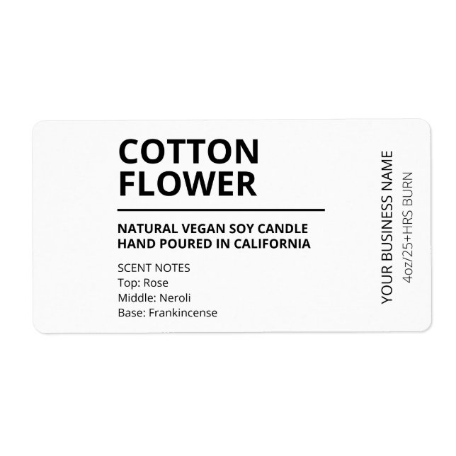 Minimalist White Candle Labels (Front)